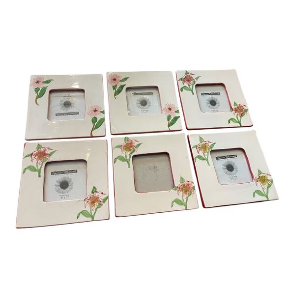Set of 6 Picture Photo Frames 6" x 6" Tradewinds Bay Botanicals - Picture 2 of 10